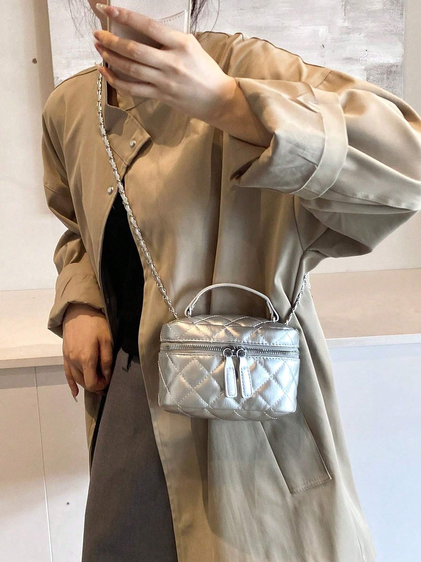 New Style Niche Design Fashion Mini Bag Women's Diamond Chain Messenger Bag Casual Handbag Bucket Bag
